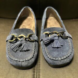 Aerosoles Blue Suede Moccasins Size 6.5